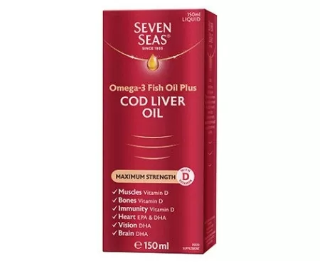 Seven Seas Omega-3 Fish Oil plus Cod Liver Oil Maximum Strength Liquid